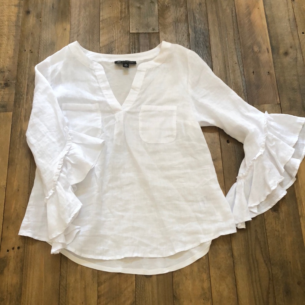 INC Brand, linen ruffle top. Never worn.